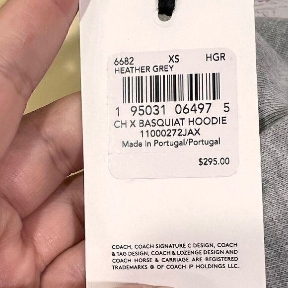 COACH X BASQUIAT limited edition grey hoodie XS - Picture 5 of 7